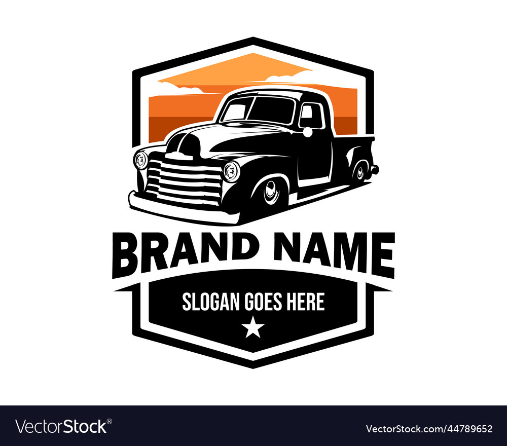 American Old Classic Lkw Logo isoliert auf weiß