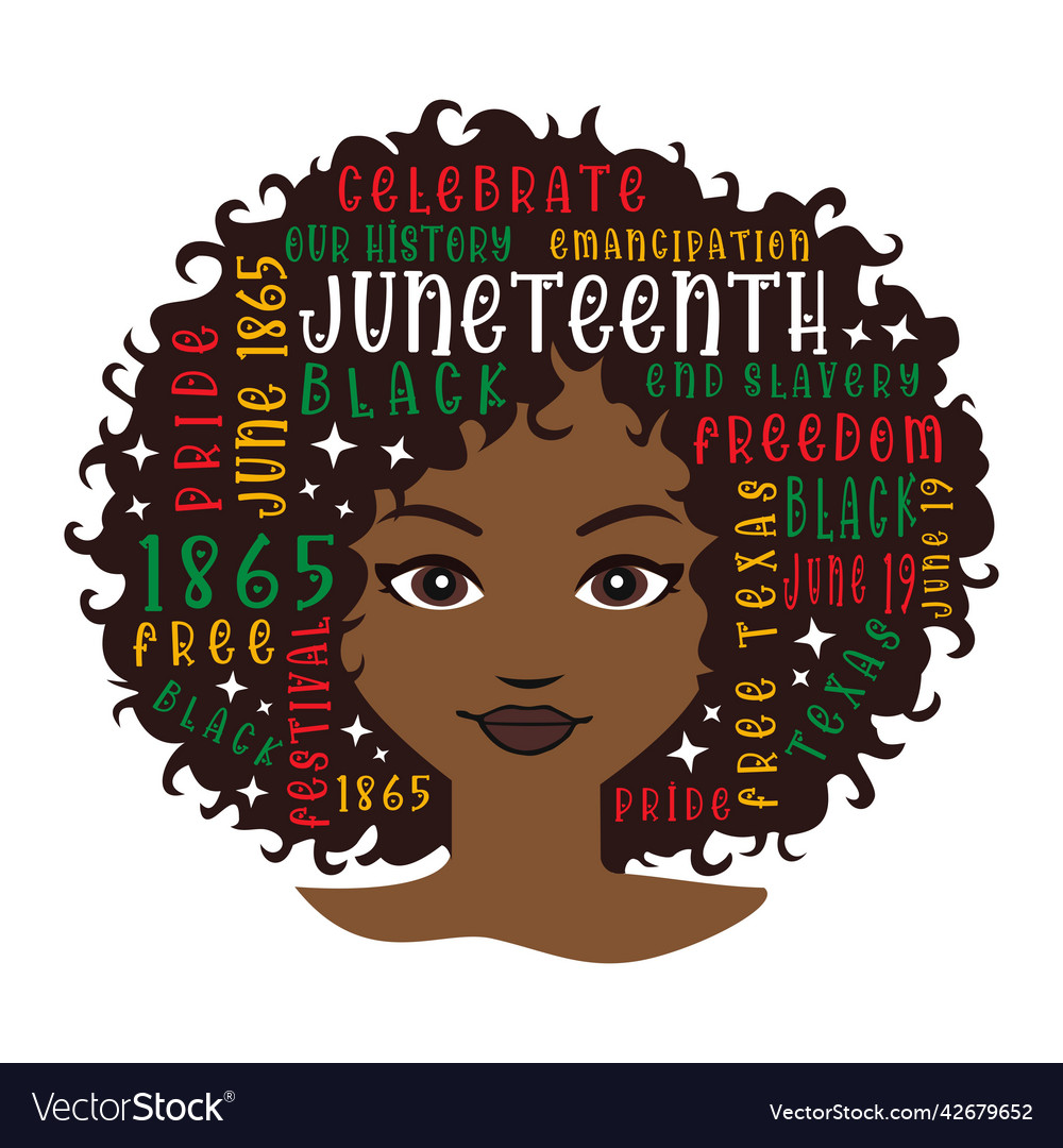 Black woman - juneteenth print template Royalty Free Vector