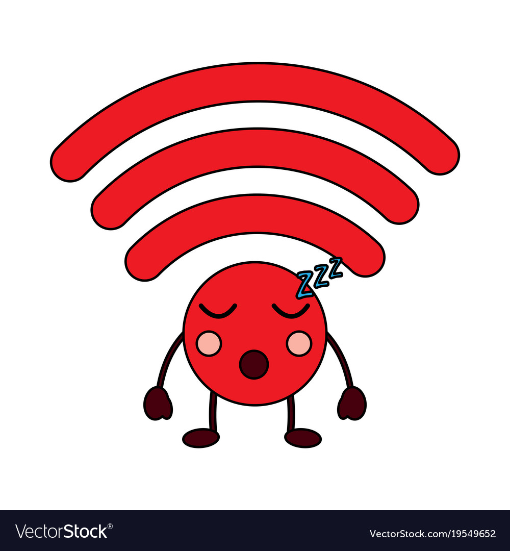 Cartoon wifi internet signal kawaii character