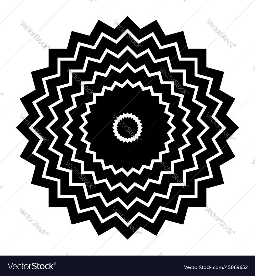 Circle zig zag lines pattern Royalty Free Vector Image