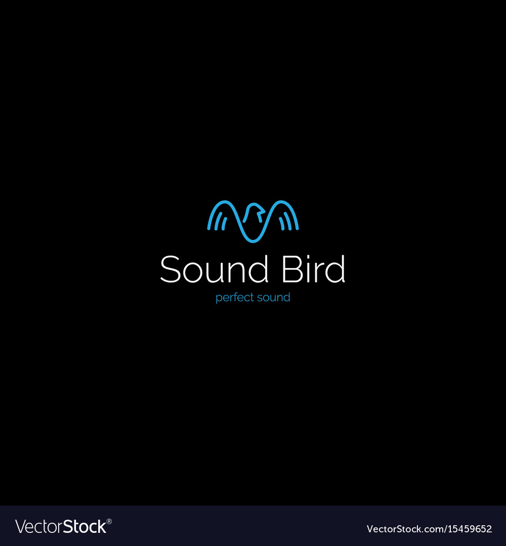 Creative minimalistic sound wave bird logo