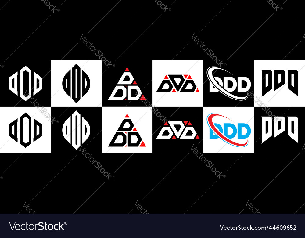 Ddd Buchstaben Logo Design in sechs Stil Polygon