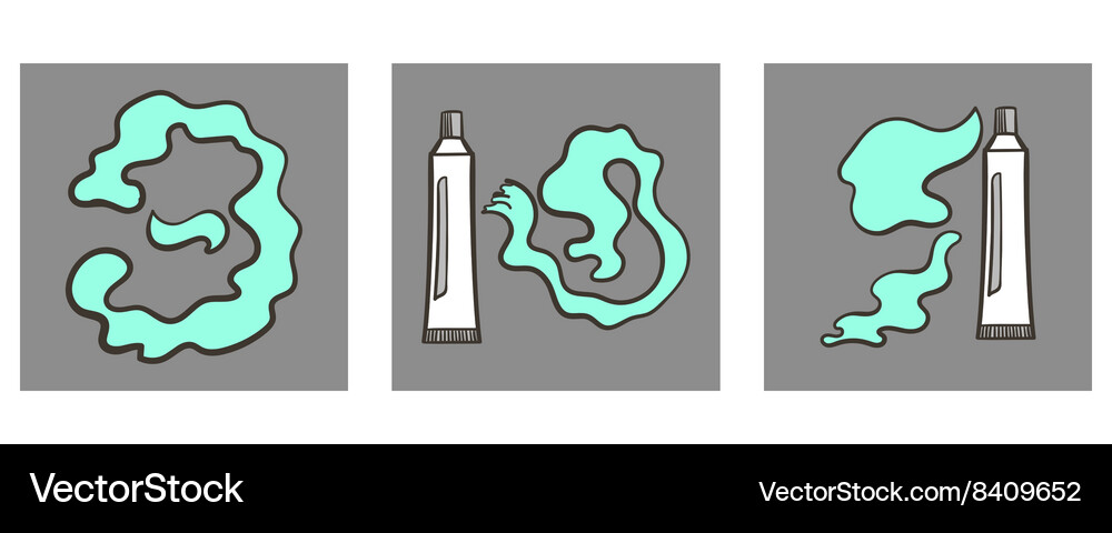 Toothpaste Cursive Decorative font toothpaste part 11 Royalty Free Vector Image