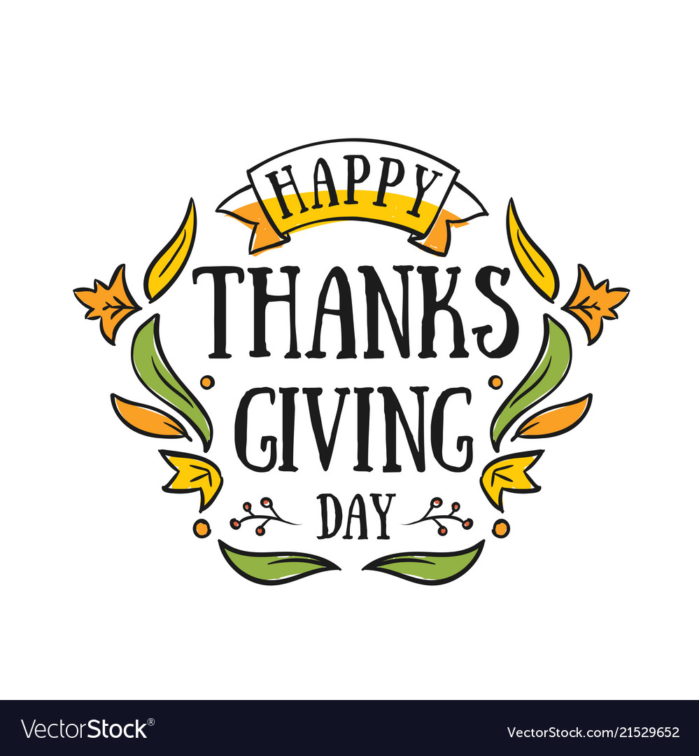 Happy thanksgiving day typography