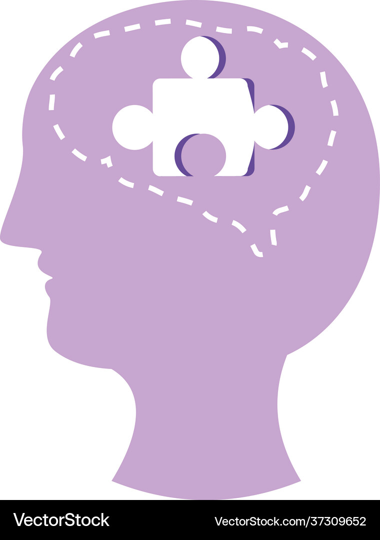 Head puzzle brain Royalty Free Vector Image - VectorStock