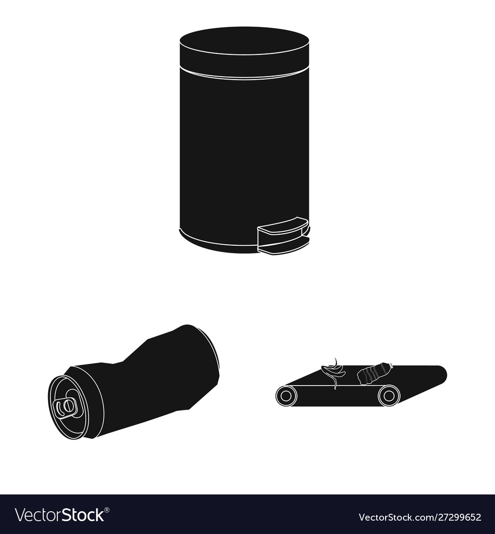 Isolated object refuse and junk icon set