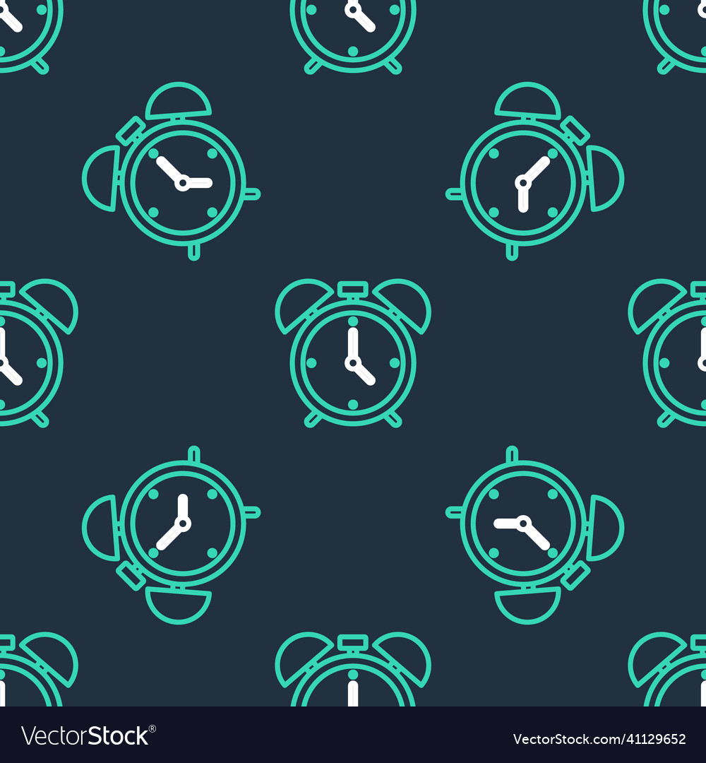 Line alarm clock icon isolated seamless pattern Vector Image Line alarm clock icon isolated seamless pattern