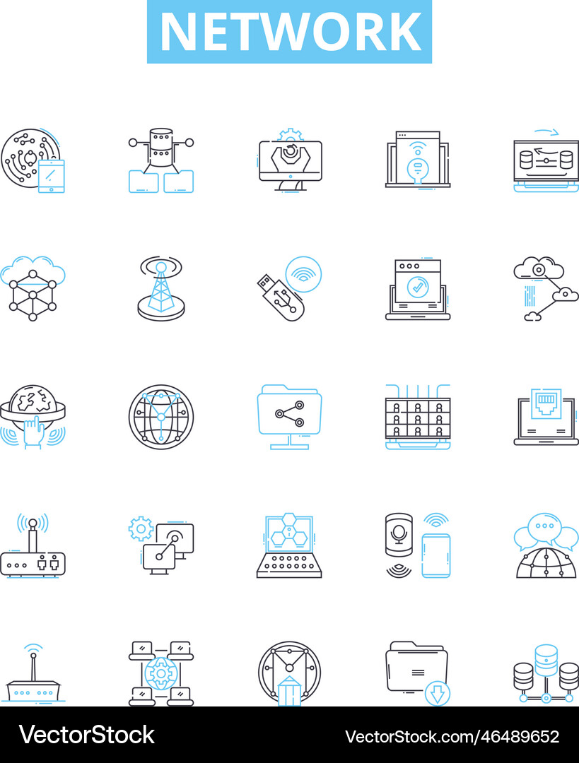 Network line icons set Royalty Free Vector Image