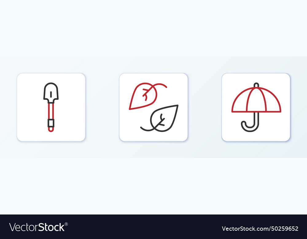 Linienschirm Schaufel und Blatt Symbol