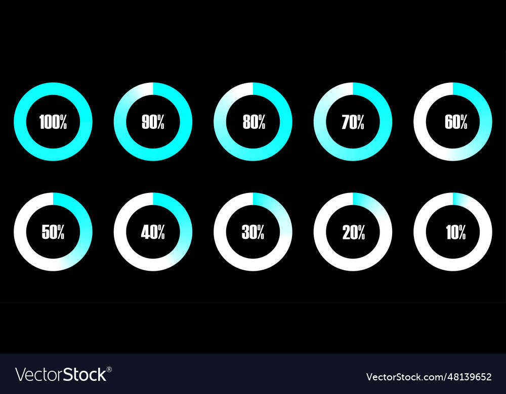 Set of circular progress bar icons timer icon vector image Set of circular progress bar icons timer icon