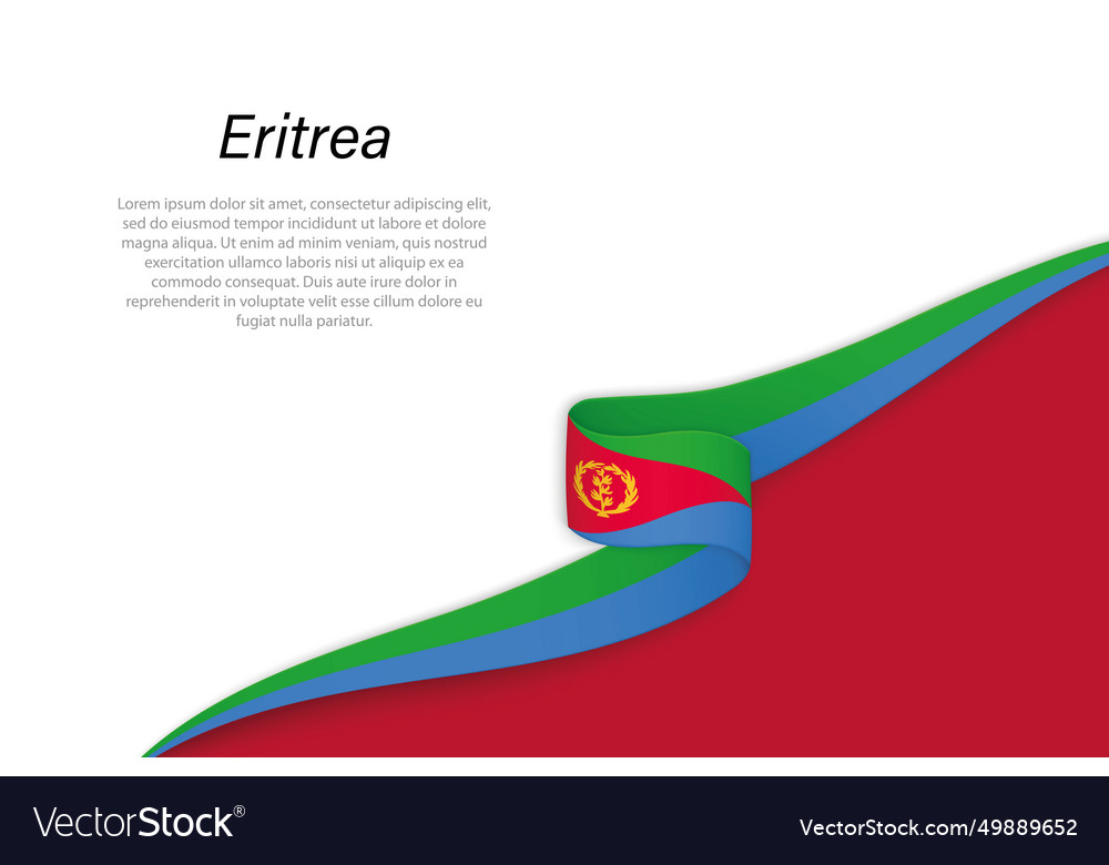 Wave-Flagge von eritrea mit Copyspace Hintergrund