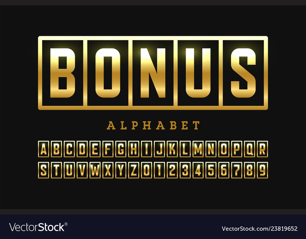 Welcome Bonus Casino Banner Design Font Slot Vector Image