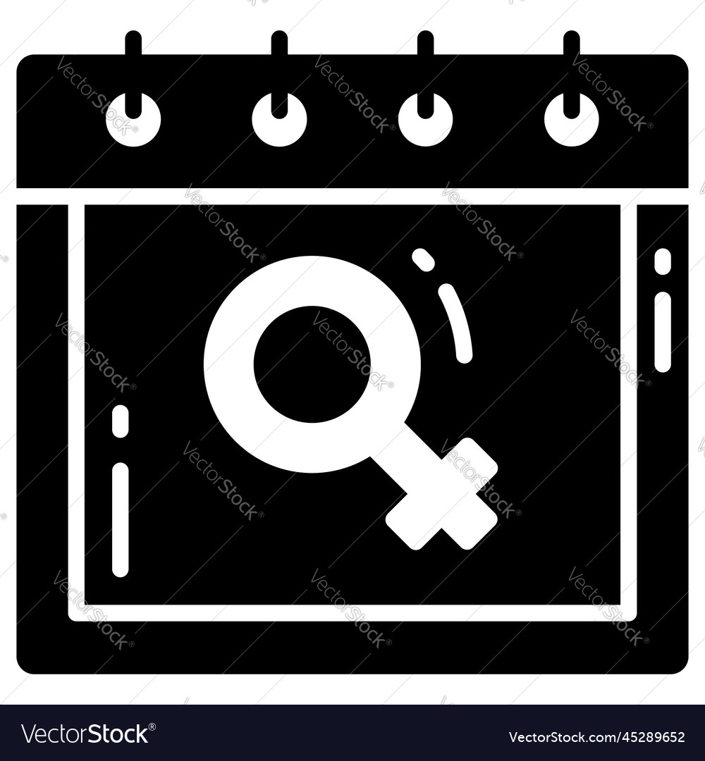 Frauen Tag Kalender Glyph Symbol Zeichen und Symbol