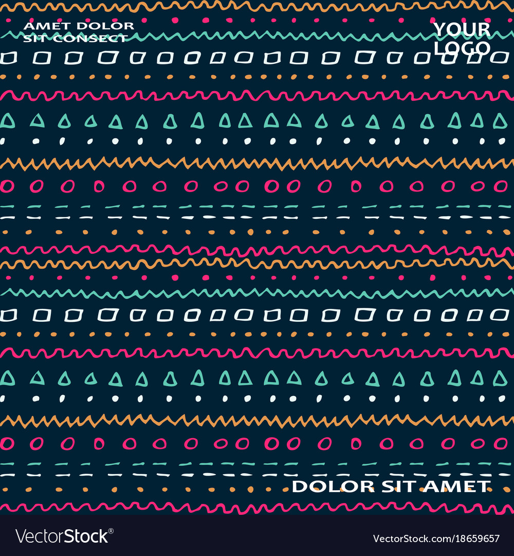 Abstract pattern with color hand drawn strokes