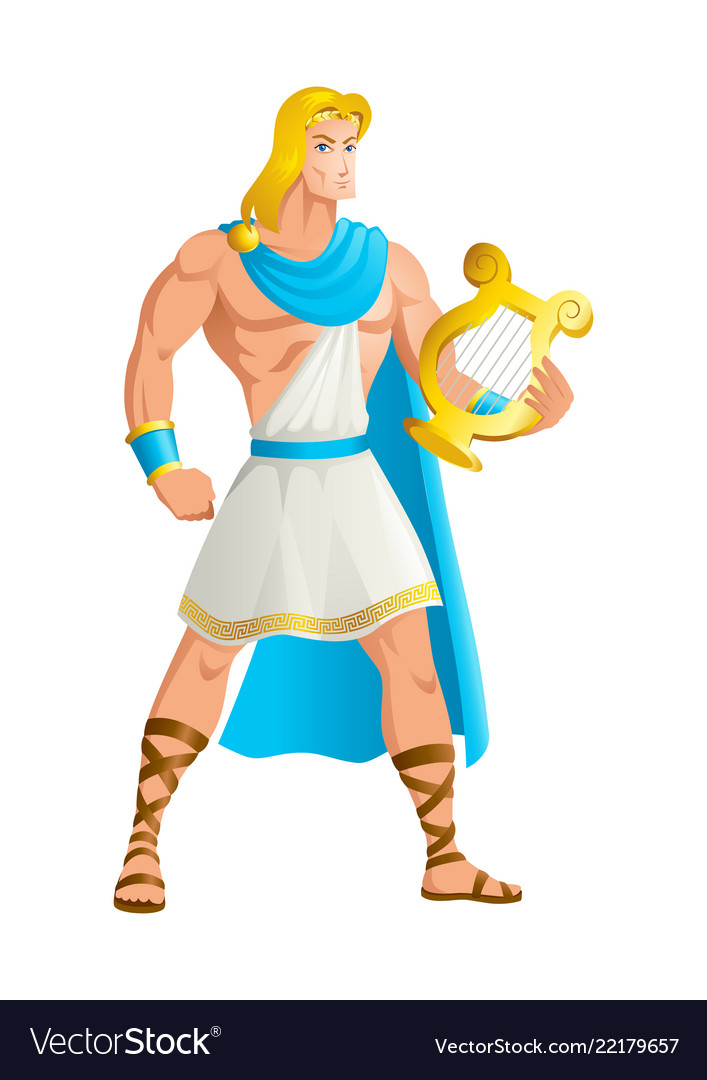 Apollo Greek God Cartoon Clipart of a Cartoon Greek God, Apollo