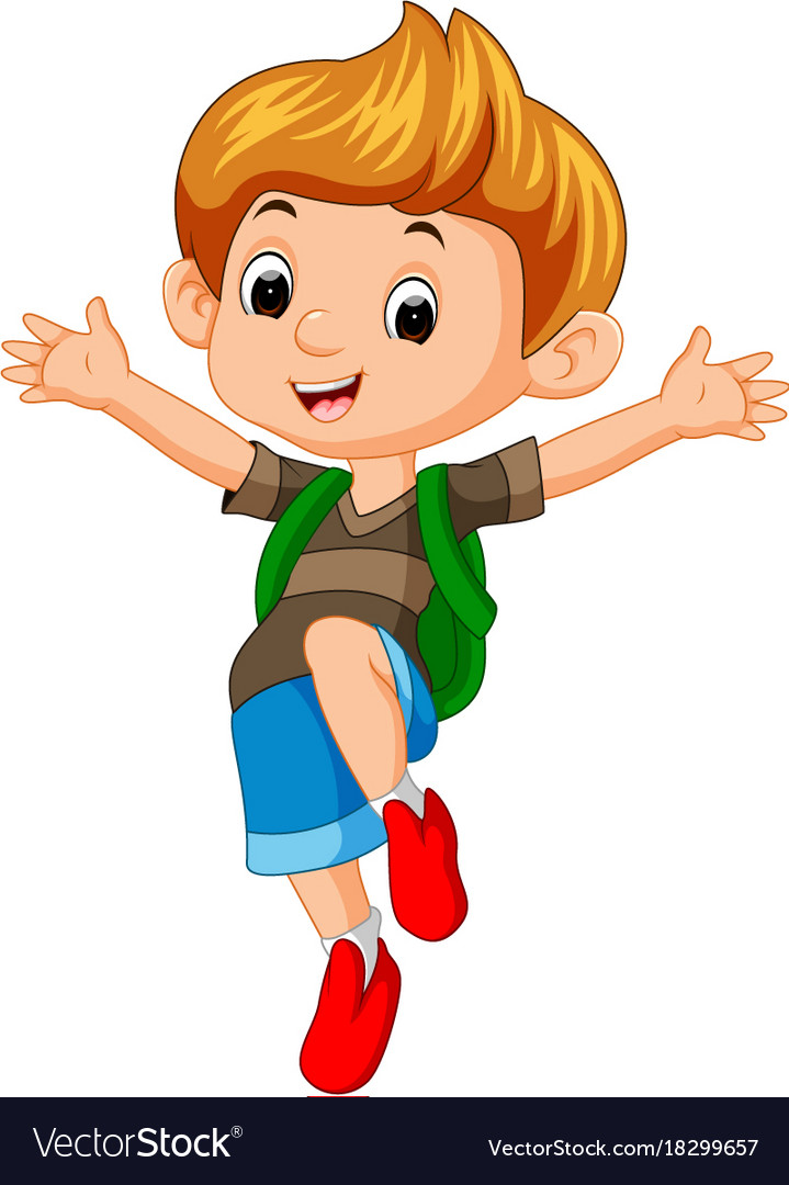 Boy go to school Royalty Free Vector Image - VectorStock