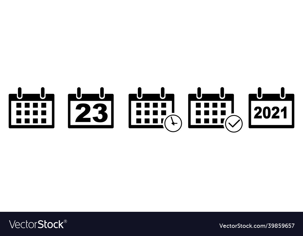 Calendar icons set simple icon