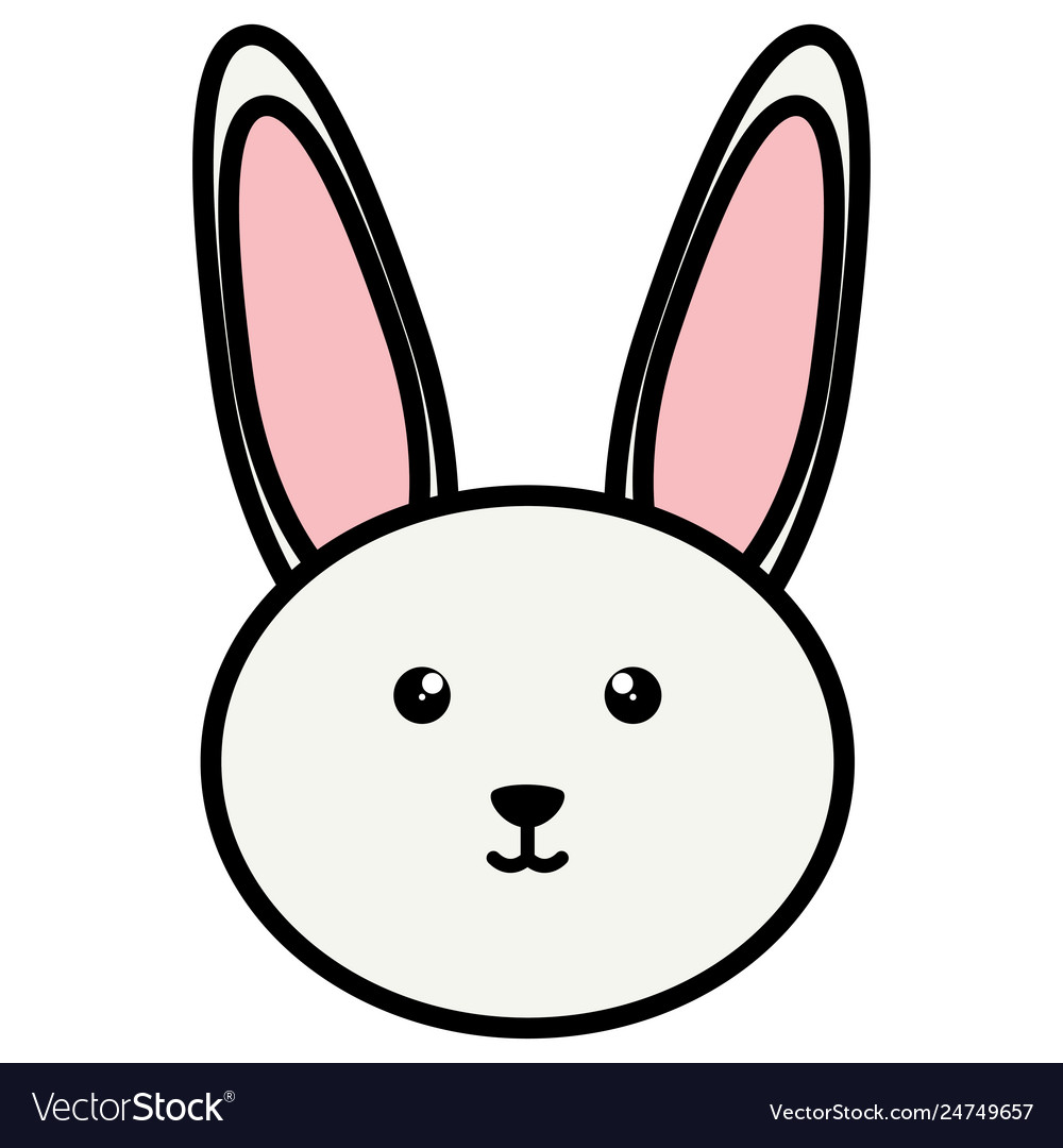 Cute little rabbit head character Royalty Free Vector Image