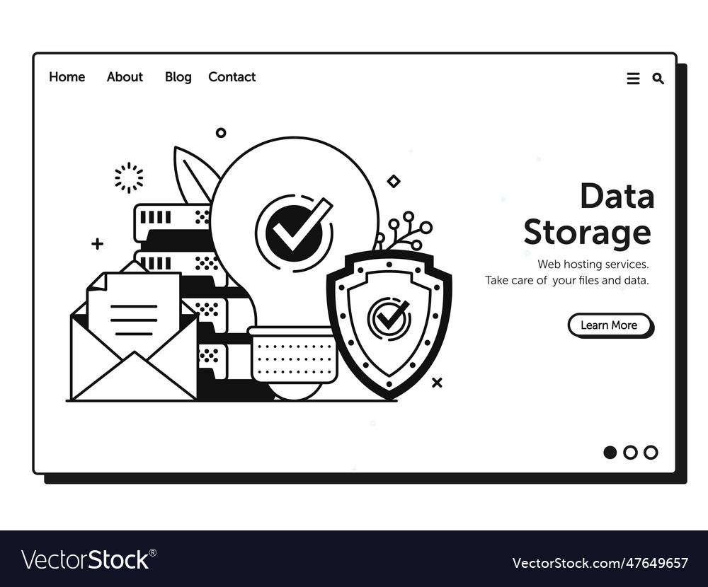 Data and ideas storage firewall web banner Vector Image