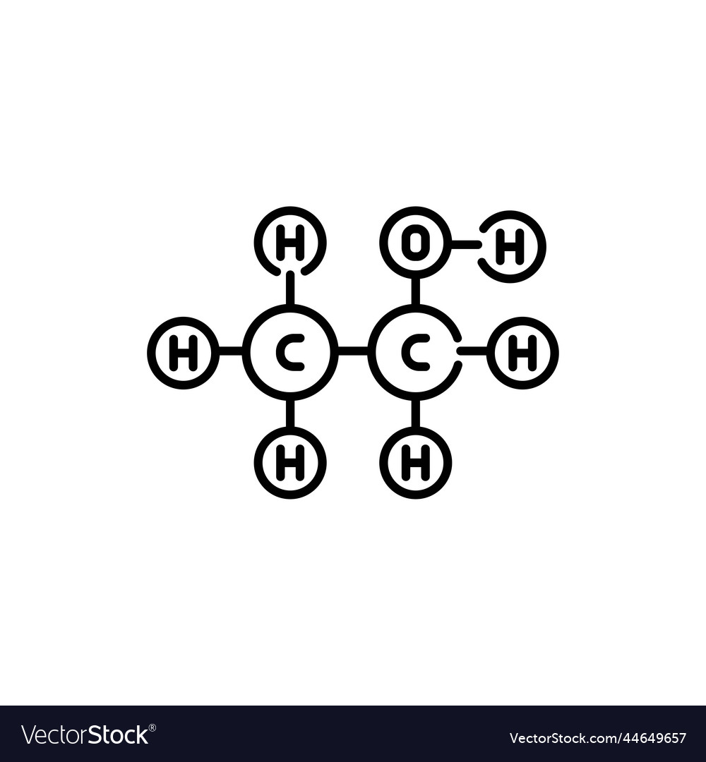 Ethanol formule color line icon pictogram for web