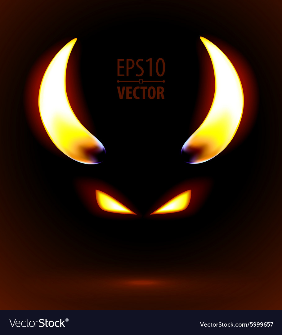 Fire silhouette of the satan Royalty Free Vector Image