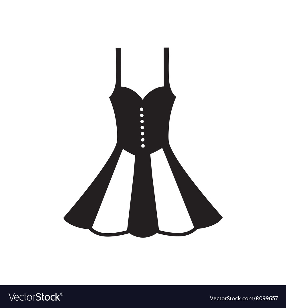 Flat icon in black and white dress Royalty Free Vector Image