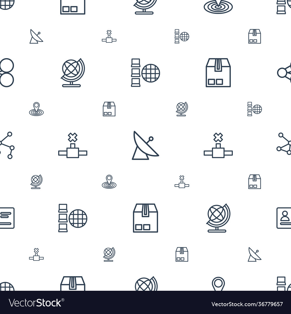 Global icons pattern seamless white background