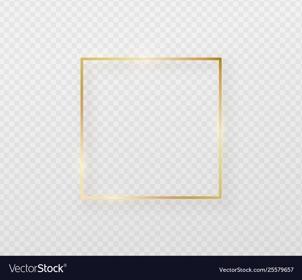 Download Golden border frame with light shadow and light Vector Image