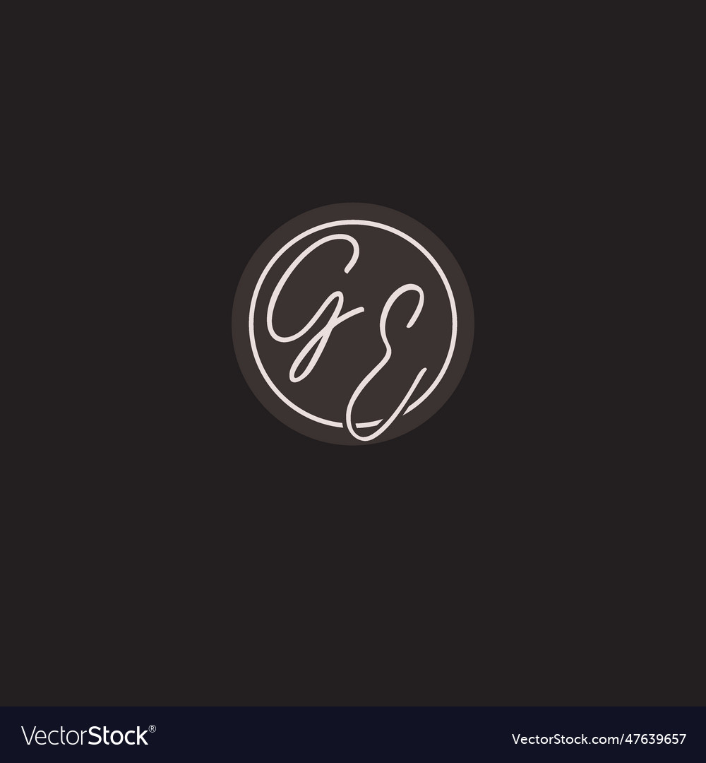 Initials ge logo monogram with simple circle line