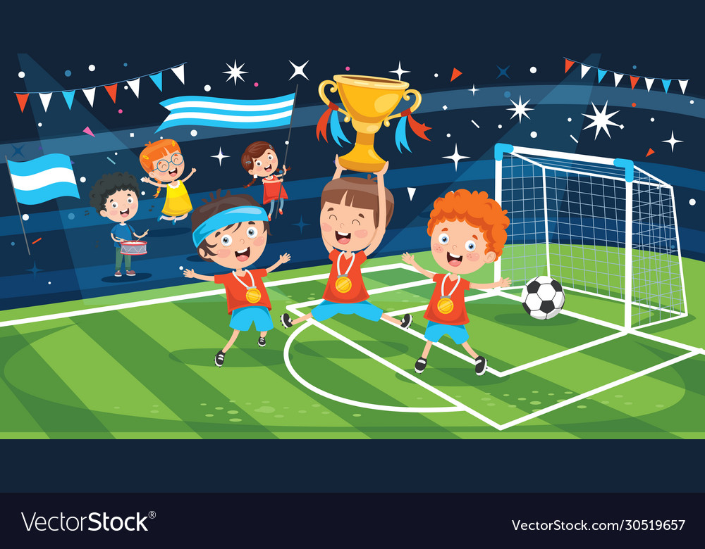 Premium Vector  Little kid celebrating championship win