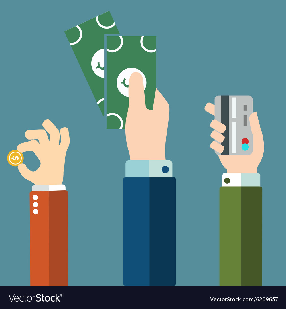 Money in hands icons Royalty Free Vector Image