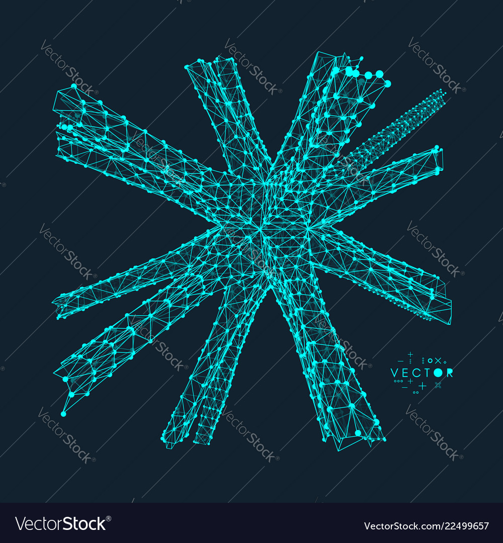 Network Wireframe 3D Structure
