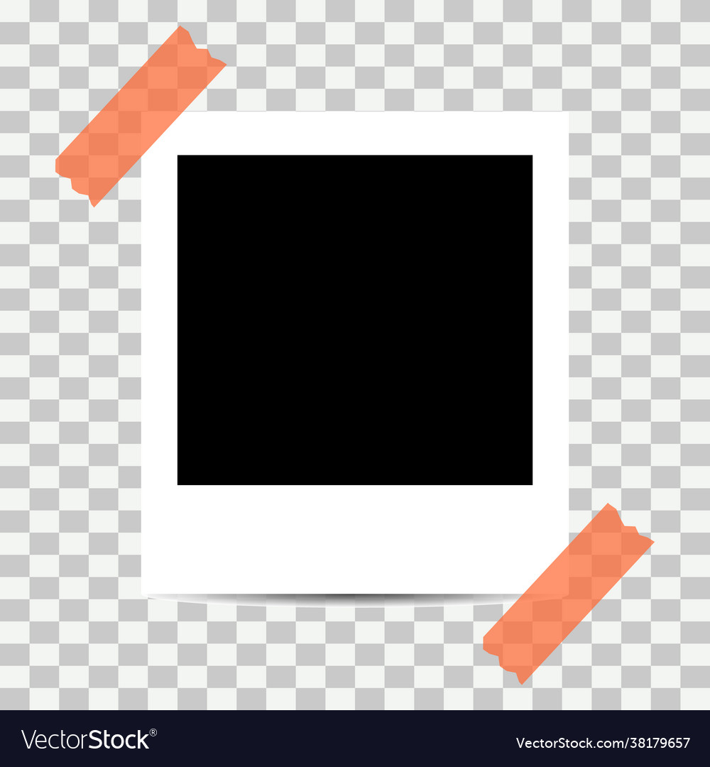 Old photo empty frame isolated on transparent