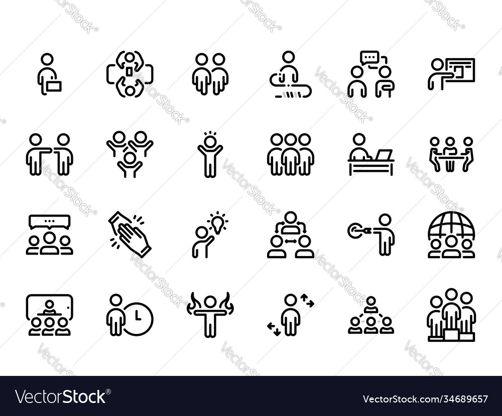 Set icons on a theme communication and teamwork vector image Set icons on a theme communication and teamwork