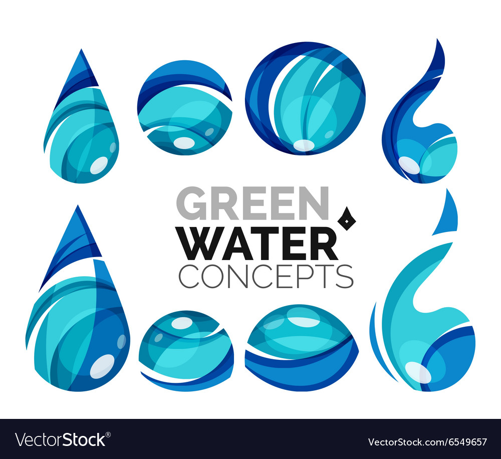 Set of abstract eco water icons business logotype