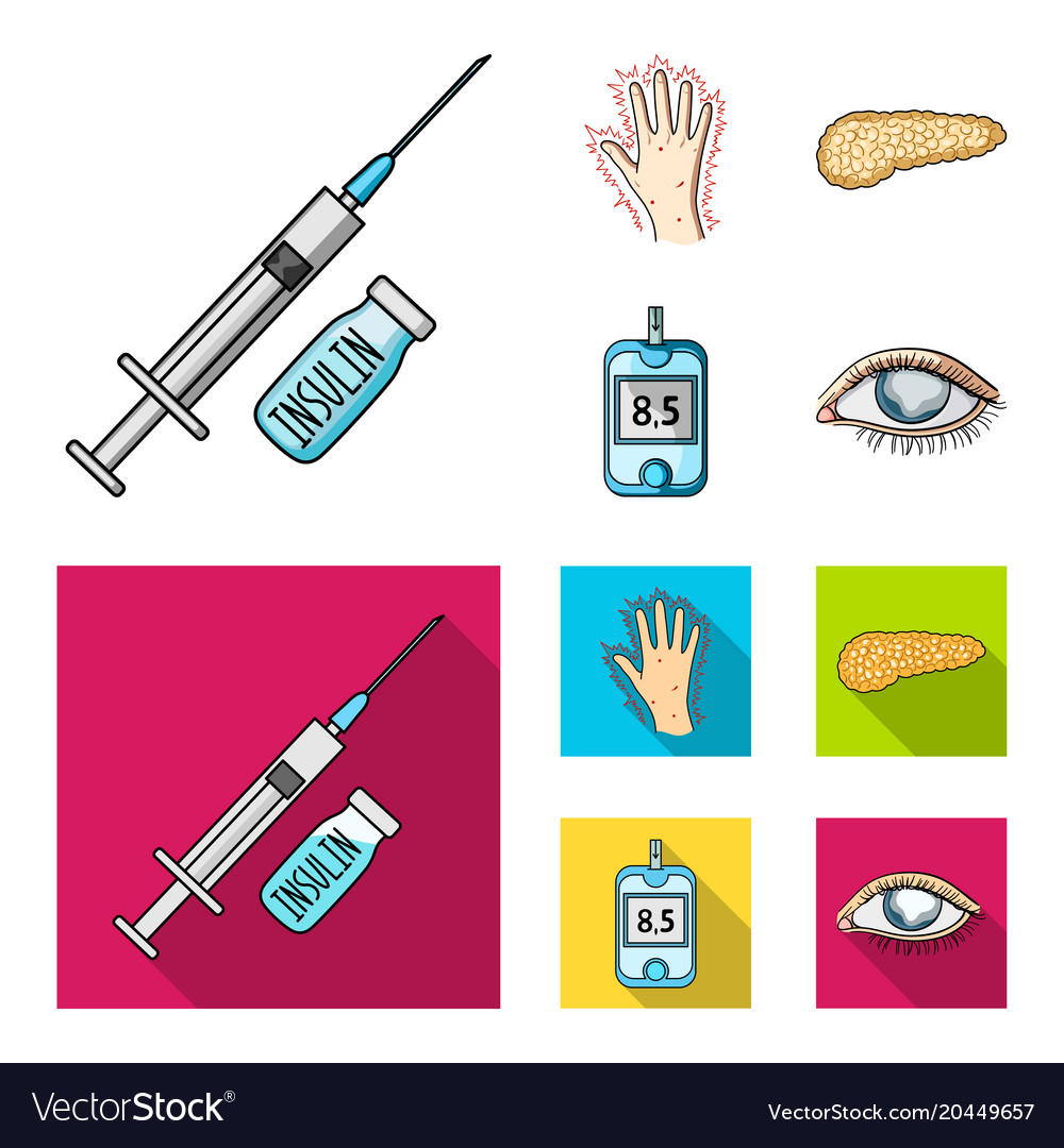 Syringe mit Insulin pancreas Glukose Hand