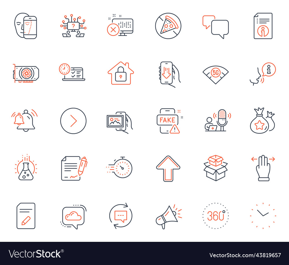 Technology icons set included icon as timer time vector image Technology icons set included icon as timer time