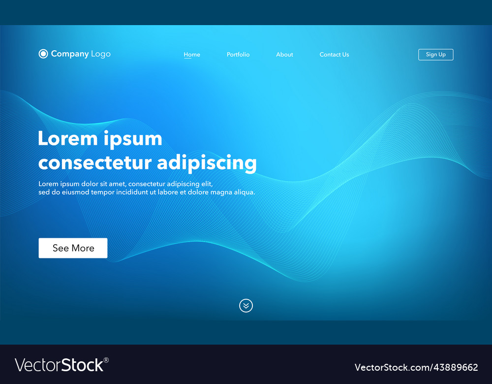 Abstract background website landing page template vector image Abstract background website landing page template