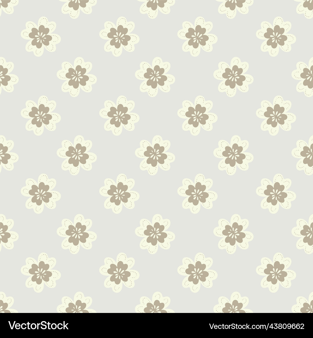 Abstract daisy flower seamless pattern Royalty Free Vector