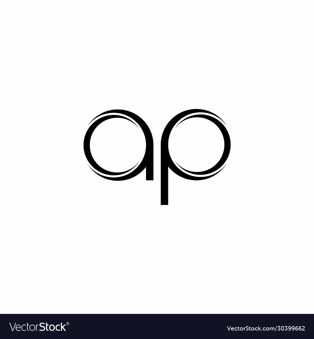 Ap logo monogram with slice rounded modern design