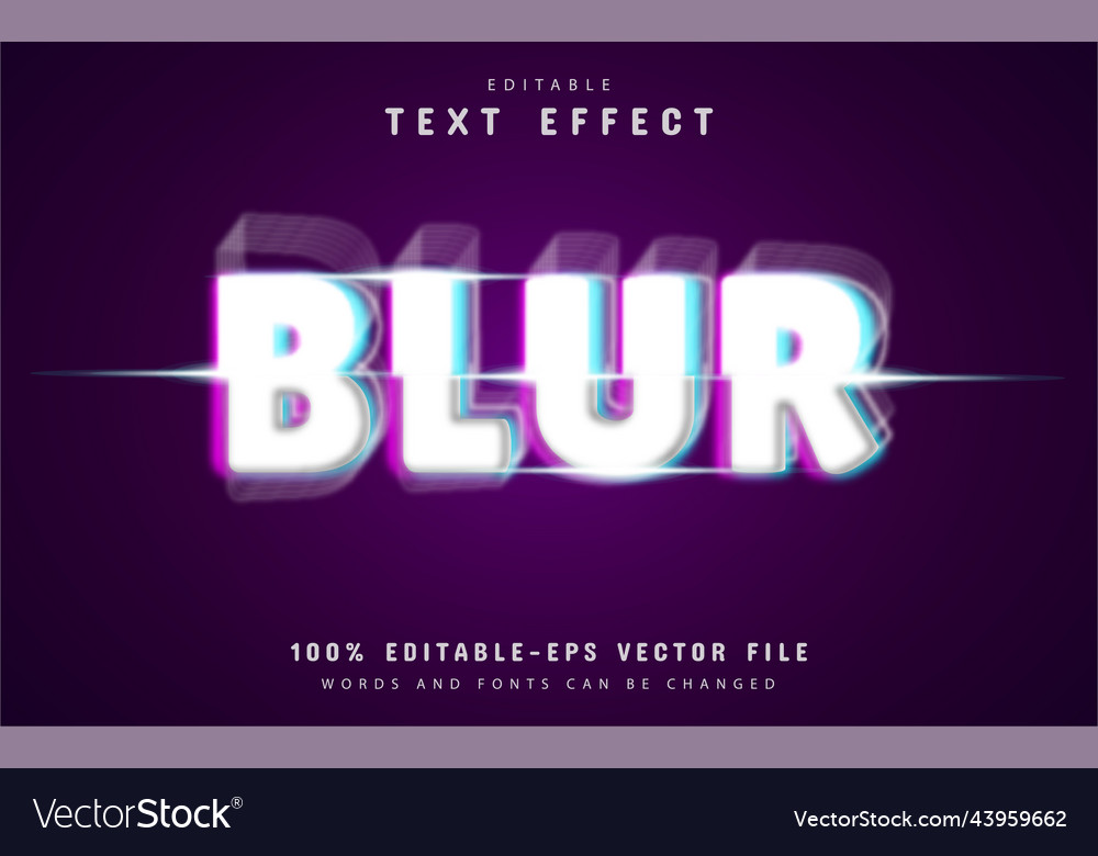 Blur text effect design vector image Blur text effect design