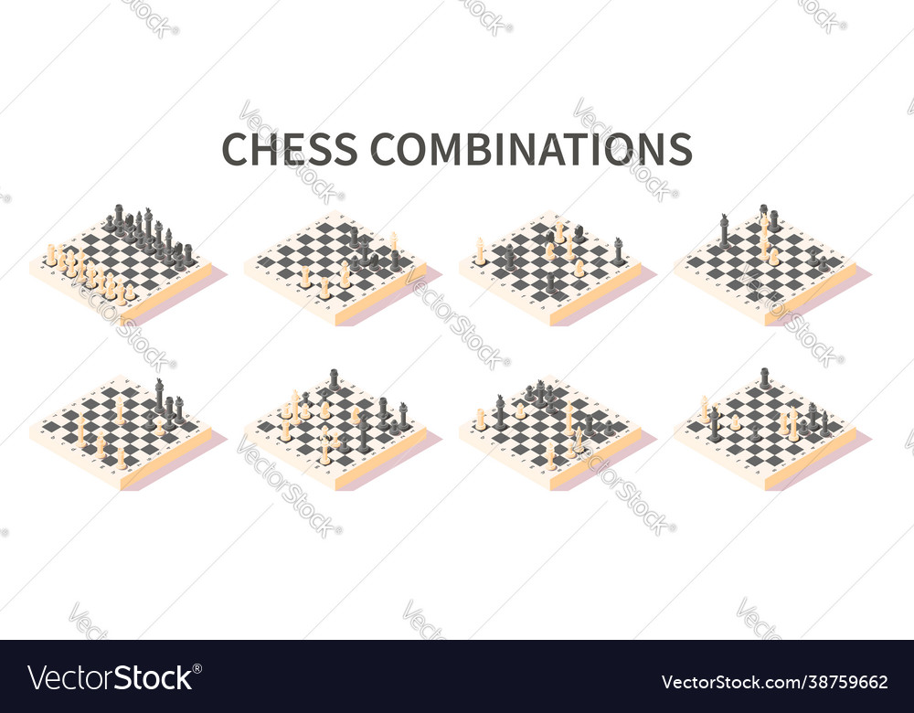 Chess combinations set Royalty Free Vector Image