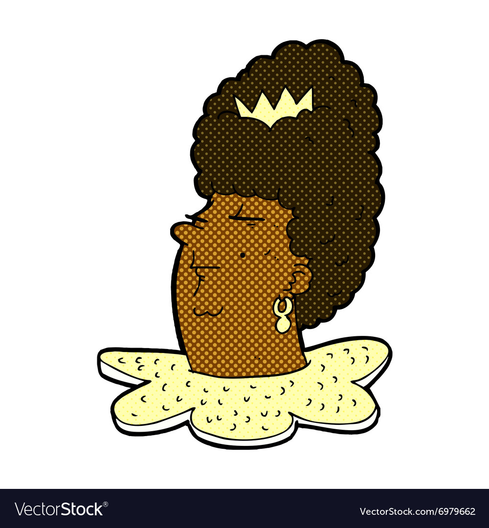 Comic cartoon queen head