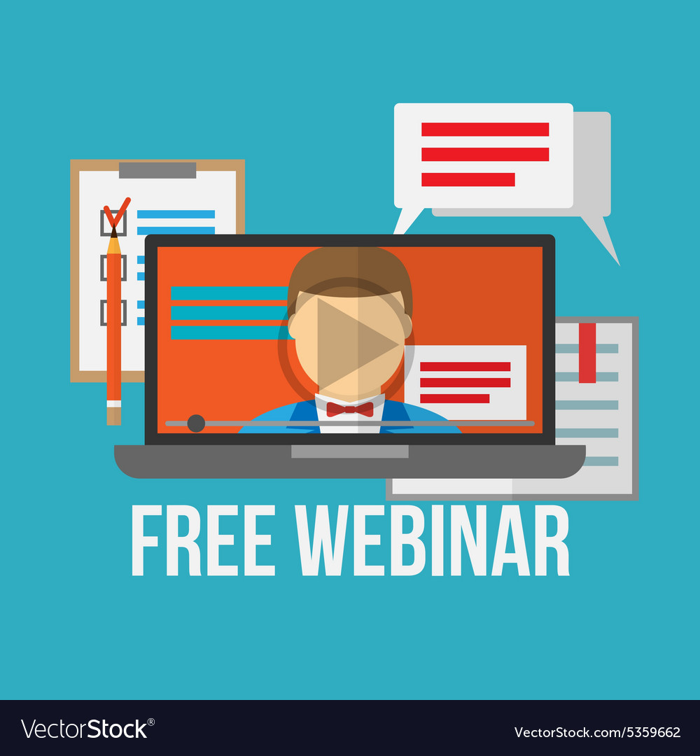 Concept for webinar online learning professional Vector Image