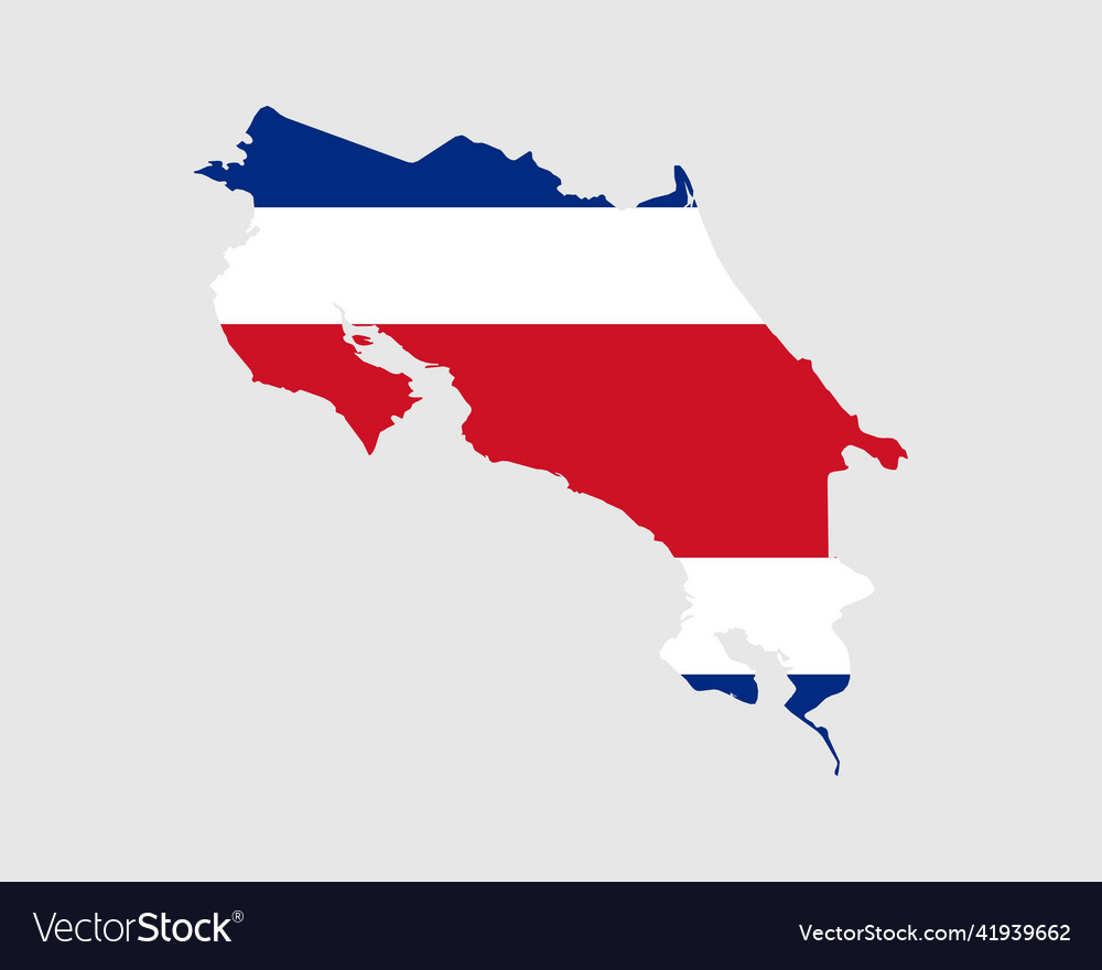 Costa rica map flag rican with banner