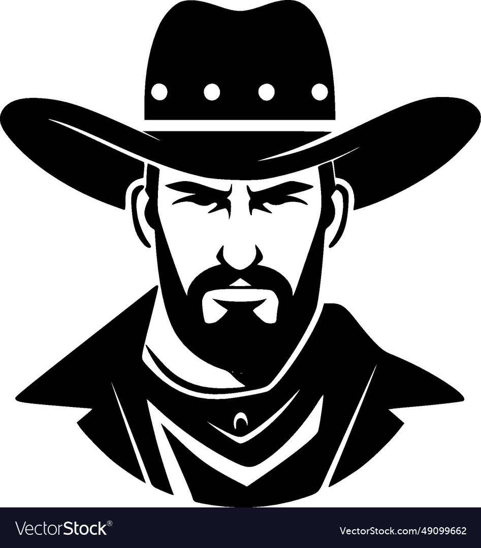 Cowboy - minimalist and flat logo Royalty Free Vector Image