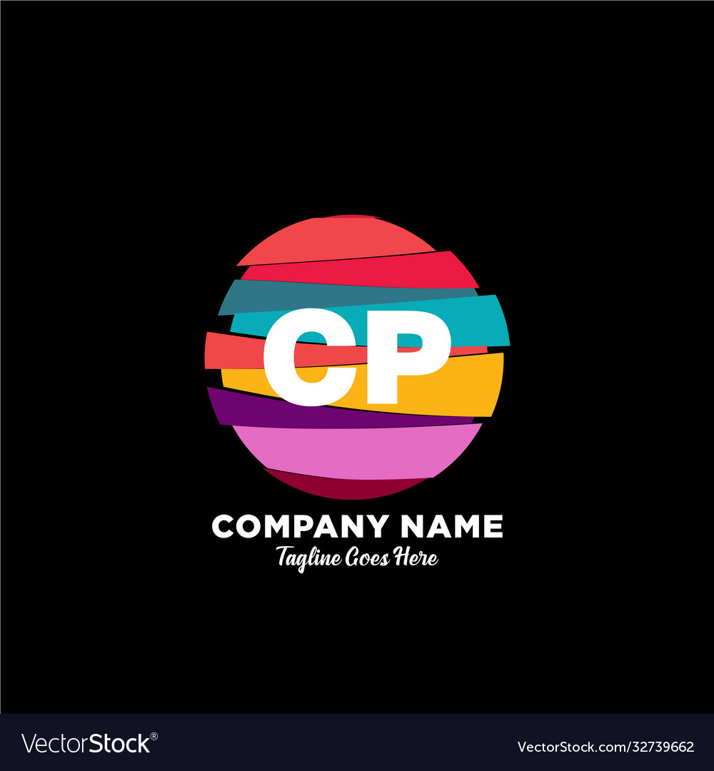 Cp initial logo with colorful template