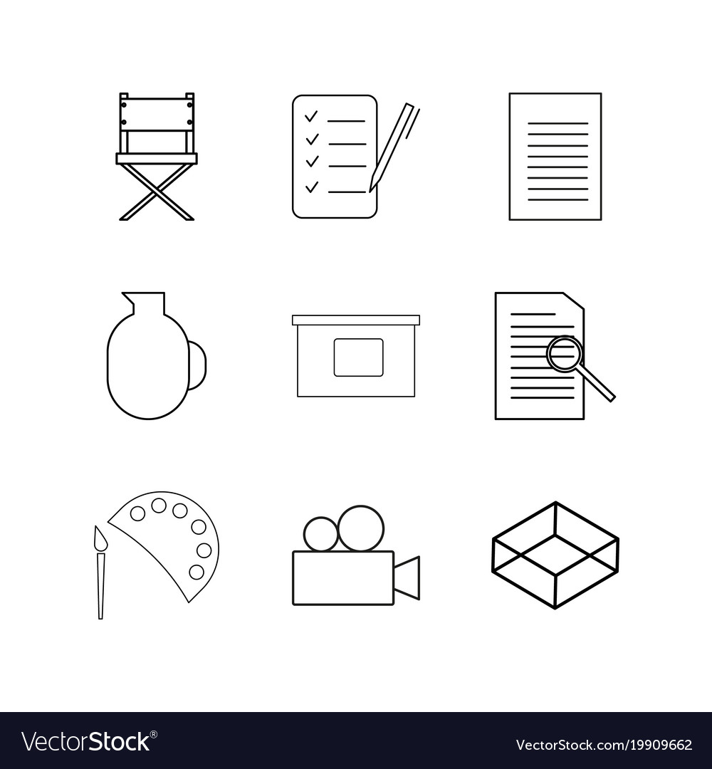 Design elements linear icon set simple outline