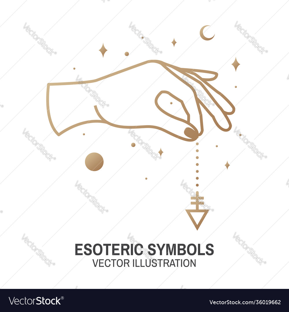 Esoteric symbols thin line geometric Royalty Free Vector