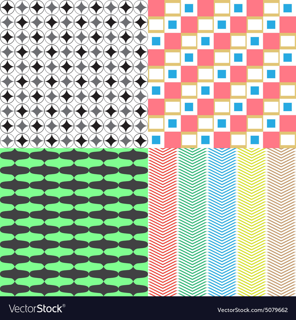 Four abstract retro seamless simple patterns eps10